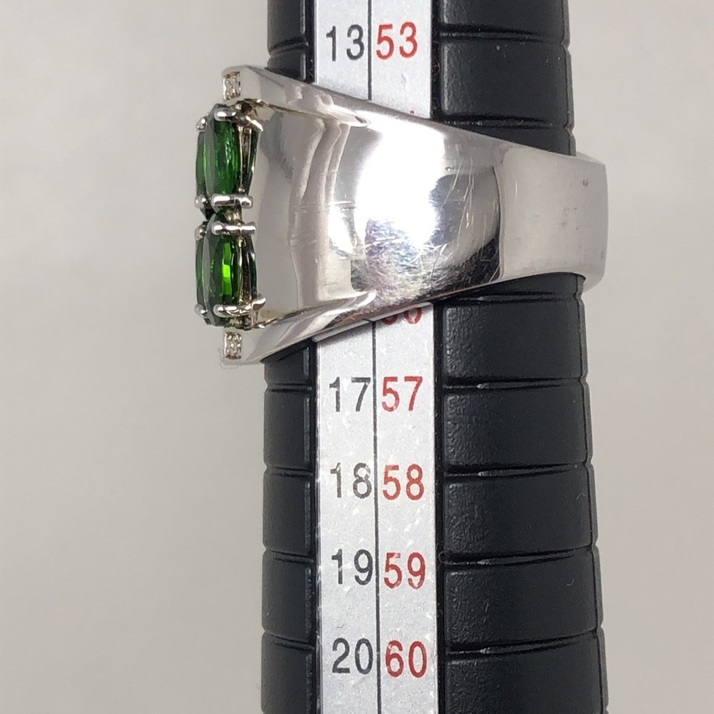 Russian Green Chrome Diopside Sterling Silver Ring Size 7.25 - Picture 10 of 12
